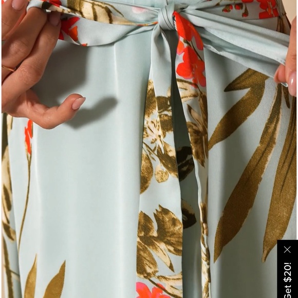 Lulus Still the One Floral Faux Wrap Dress, EUC, Size Small, Sage green color - Picture 13 of 13